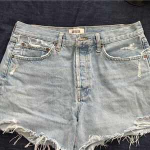 Agolde Light Blue Denim Shorts